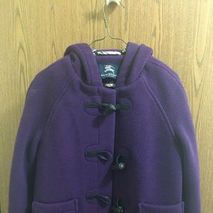 Girls Burberry Wool Hooded Jacket